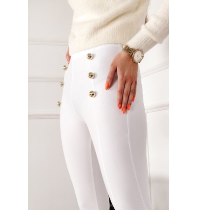 Pants 6 buttons white